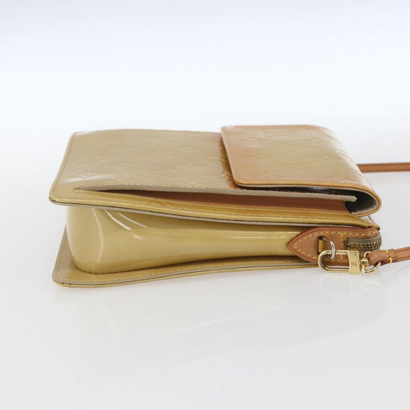 LOUIS VUITTON Monogram Vernis Motto Accessory Pouch Beige M91136 LV Auth gh1669