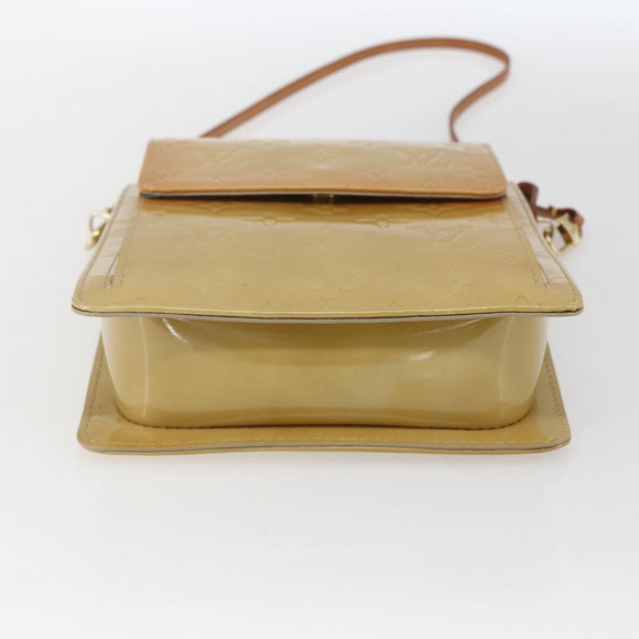 LOUIS VUITTON Monogram Vernis Motto Accessory Pouch Beige M91136 LV Auth gh1669
