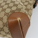 GUCCI GG Canvas Web Sherry Line Shoulder Bag Beige Gold 337598 Auth gh1670-12