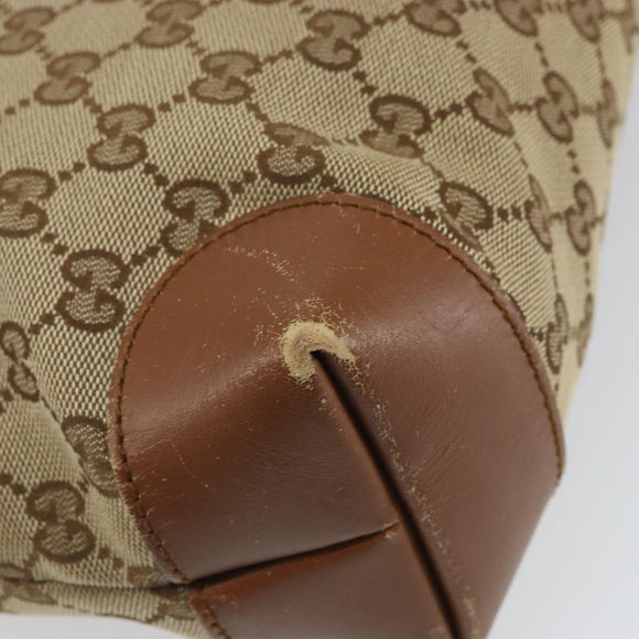 GUCCI GG Canvas Web Sherry Line Shoulder Bag Beige Gold 337598 Auth gh1670