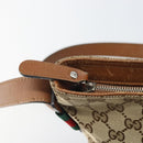 GUCCI GG Canvas Web Sherry Line Shoulder Bag Beige Gold 337598 Auth gh1670-15