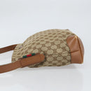GUCCI GG Canvas Web Sherry Line Shoulder Bag Beige Gold 337598 Auth gh1670-5