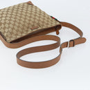 GUCCI GG Canvas Web Sherry Line Shoulder Bag Beige Gold 337598 Auth gh1670-7