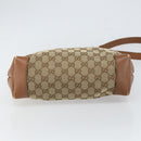 GUCCI GG Canvas Web Sherry Line Shoulder Bag Beige Gold 337598 Auth gh1670-9
