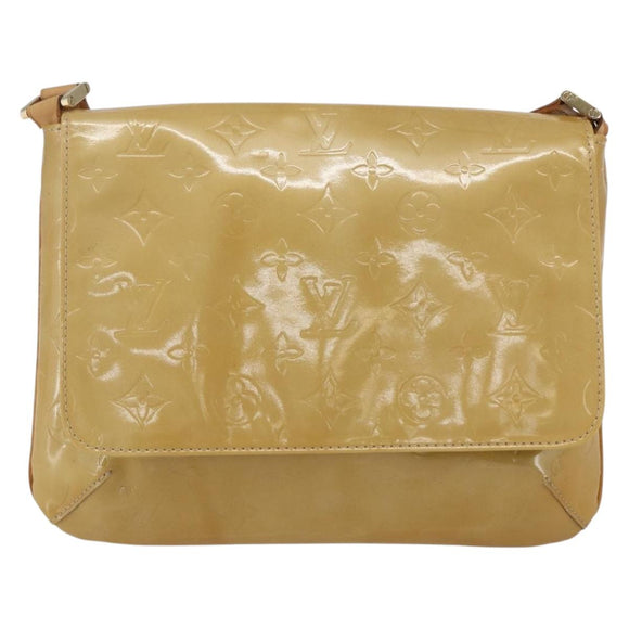 LOUIS VUITTON Monogram Vernis Thompson Street Bag Beige M91301 LV Auth gh1675