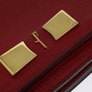 Salvatore Ferragamo Vala Chain Shoulder Bag Leather Red Gold Auth gh168-9