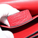 Salvatore Ferragamo Vala Chain Shoulder Bag Leather Red Gold Auth gh168-12