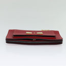 Salvatore Ferragamo Vala Chain Shoulder Bag Leather Red Gold Auth gh168-5