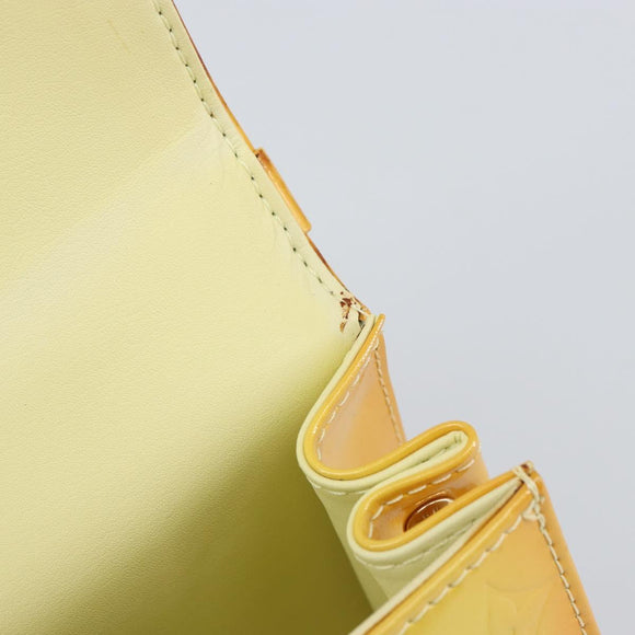 LOUIS VUITTON Monogram Vernis Spring Street Bag Lime Yellow M91068 Auth gh1681