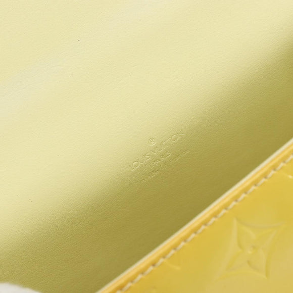 LOUIS VUITTON Monogram Vernis Spring Street Bag Lime Yellow M91068 Auth gh1681