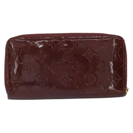 LOUIS VUITTON Monogram Vernis Zippy Wallet Rouge Favist M91536 LV Auth gh1682 - 0