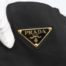 PRADA Chain Hand Bag Nylon Black Gold Auth gh1687-17