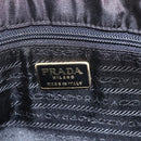 PRADA Chain Hand Bag Nylon Black Gold Auth gh1687-10