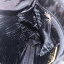 PRADA Chain Hand Bag Nylon Black Gold Auth gh1687-20