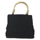 PRADA Chain Hand Bag Nylon Black Gold Auth gh1687-2
