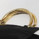 PRADA Chain Hand Bag Nylon Black Gold Auth gh1687-8
