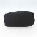 PRADA Chain Hand Bag Nylon Black Gold Auth gh1687-5