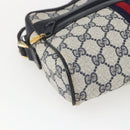 GUCCI GG Supreme Sherry Line Shoulder Bag PVC Navy Gold 42 01 3654 Auth gh1690-11