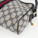 GUCCI GG Supreme Sherry Line Shoulder Bag PVC Navy Gold 42 01 3654 Auth gh1690-12
