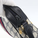 GUCCI GG Supreme Sherry Line Shoulder Bag PVC Navy Gold 42 01 3654 Auth gh1690-14