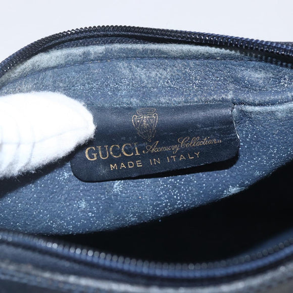 GUCCI GG Supreme Sherry Line Shoulder Bag PVC Navy Gold 42 01 3654 Auth gh1690
