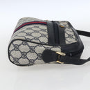 GUCCI GG Supreme Sherry Line Shoulder Bag PVC Navy Gold 42 01 3654 Auth gh1690-5