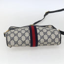 GUCCI GG Supreme Sherry Line Shoulder Bag PVC Navy Gold 42 01 3654 Auth gh1690-9