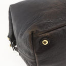 SAINT LAURENT Easy Boston Bag Leather Dark Brown Gold Auth gh1693-16