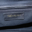 SAINT LAURENT Easy Boston Bag Leather Dark Brown Gold Auth gh1693-11