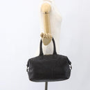 SAINT LAURENT Easy Boston Bag Leather Dark Brown Gold Auth gh1693-21