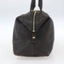 SAINT LAURENT Easy Boston Bag Leather Dark Brown Gold Auth gh1693-3