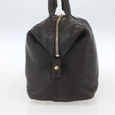 SAINT LAURENT Easy Boston Bag Leather Dark Brown Gold Auth gh1693-4