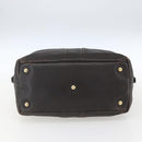SAINT LAURENT Easy Boston Bag Leather Dark Brown Gold Auth gh1693-5