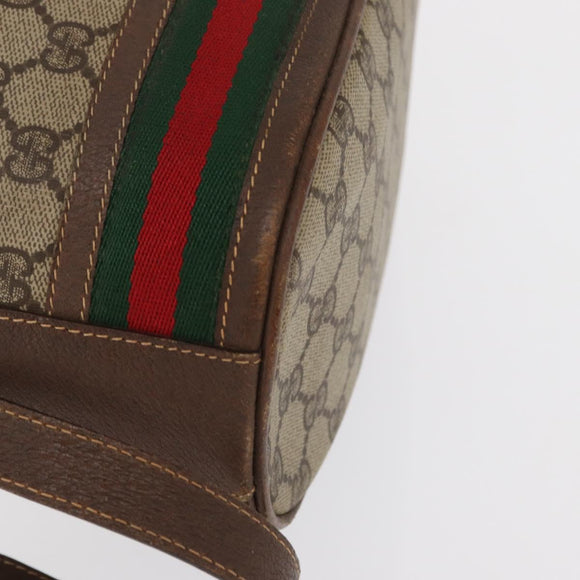 GUCCI GG Supreme Web Sherry Line Bag PVC Beige Gold 001 090 0933 Auth gh1694