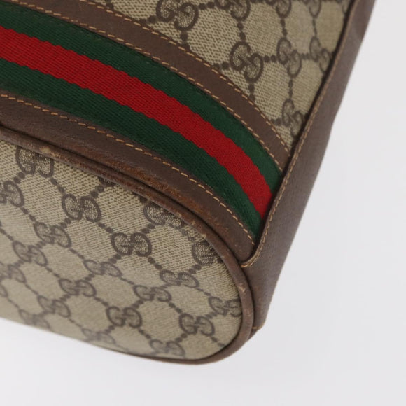 GUCCI GG Supreme Web Sherry Line Bag PVC Beige Gold 001 090 0933 Auth gh1694