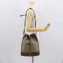GUCCI GG Supreme Web Sherry Line Bag PVC Beige Gold 001 090 0933 Auth gh1694-22