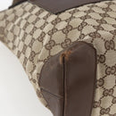 GUCCI GG Canvas Tote Bag Beige Silver 28892 Auth gh1695-11