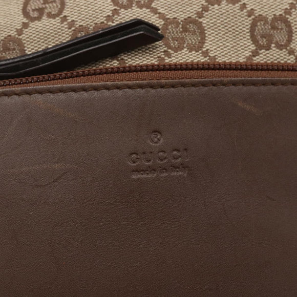 GUCCI GG Canvas Tote Bag Beige Silver 28892 Auth gh1695