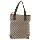 GUCCI GG Canvas Tote Bag Beige Silver 28892 Auth gh1695-3