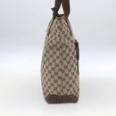 GUCCI GG Canvas Tote Bag Beige Silver 28892 Auth gh1695-4