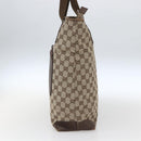 GUCCI GG Canvas Tote Bag Beige Silver 28892 Auth gh1695-5