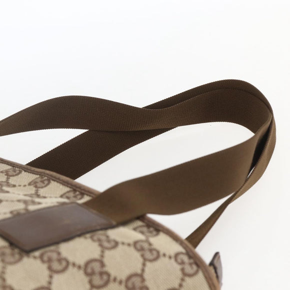 GUCCI GG Canvas Tote Bag Beige Silver 28892 Auth gh1695