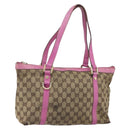 GUCCI GG Canvas Abbey Tote Bag Beige Gold 141470 Auth gh1707-1