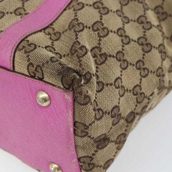 GUCCI GG Canvas Abbey Tote Bag Beige Gold 141470 Auth gh1707