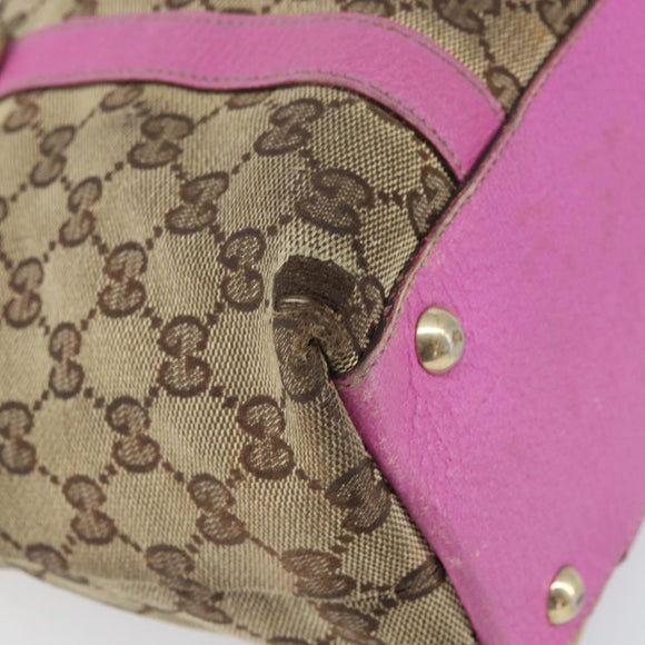 GUCCI GG Canvas Abbey Tote Bag Beige Gold 141470 Auth gh1707