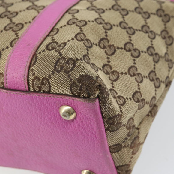 GUCCI GG Canvas Abbey Tote Bag Beige Gold 141470 Auth gh1707