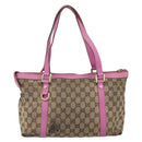 GUCCI GG Canvas Abbey Tote Bag Beige Gold 141470 Auth gh1707-3