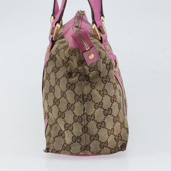 GUCCI GG Canvas Abbey Tote Bag Beige Gold 141470 Auth gh1707