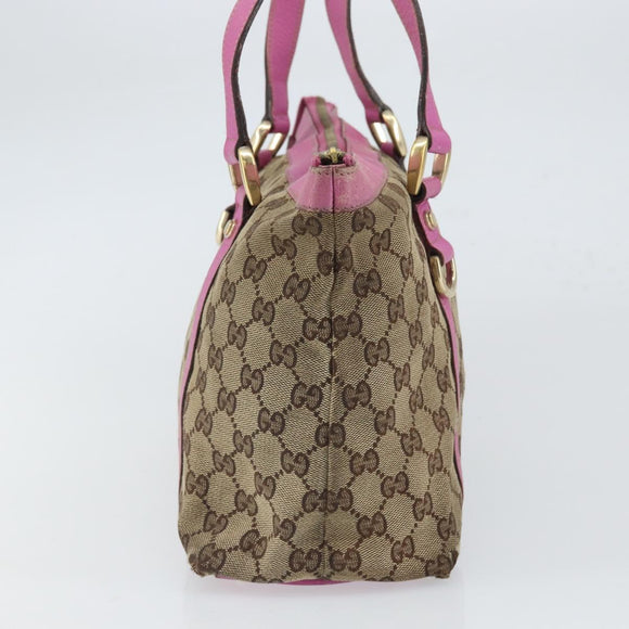 GUCCI GG Canvas Abbey Tote Bag Beige Gold 141470 Auth gh1707