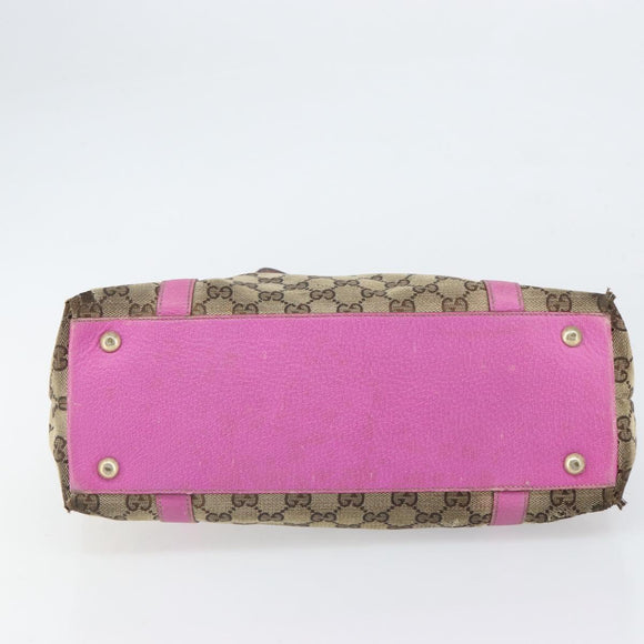 GUCCI GG Canvas Abbey Tote Bag Beige Gold 141470 Auth gh1707